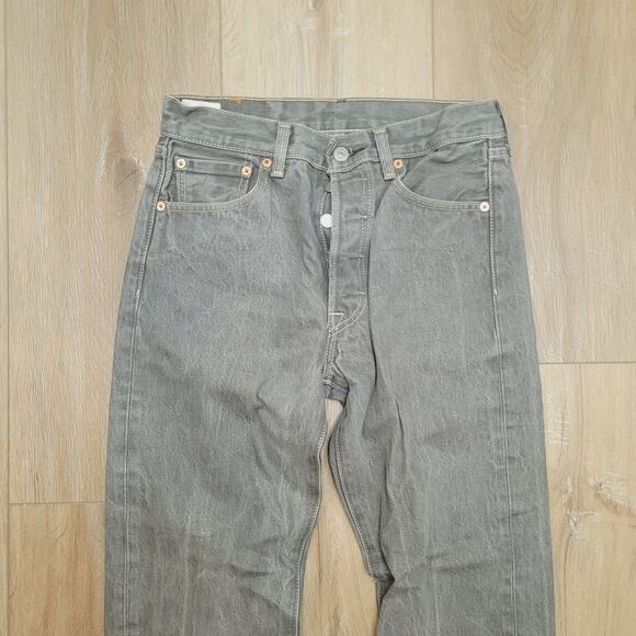 Levi's 501 Jeans 30x30 Gray Button Fly Mens True Size Straight Leg Cotton Denim - Picture 2 of 7